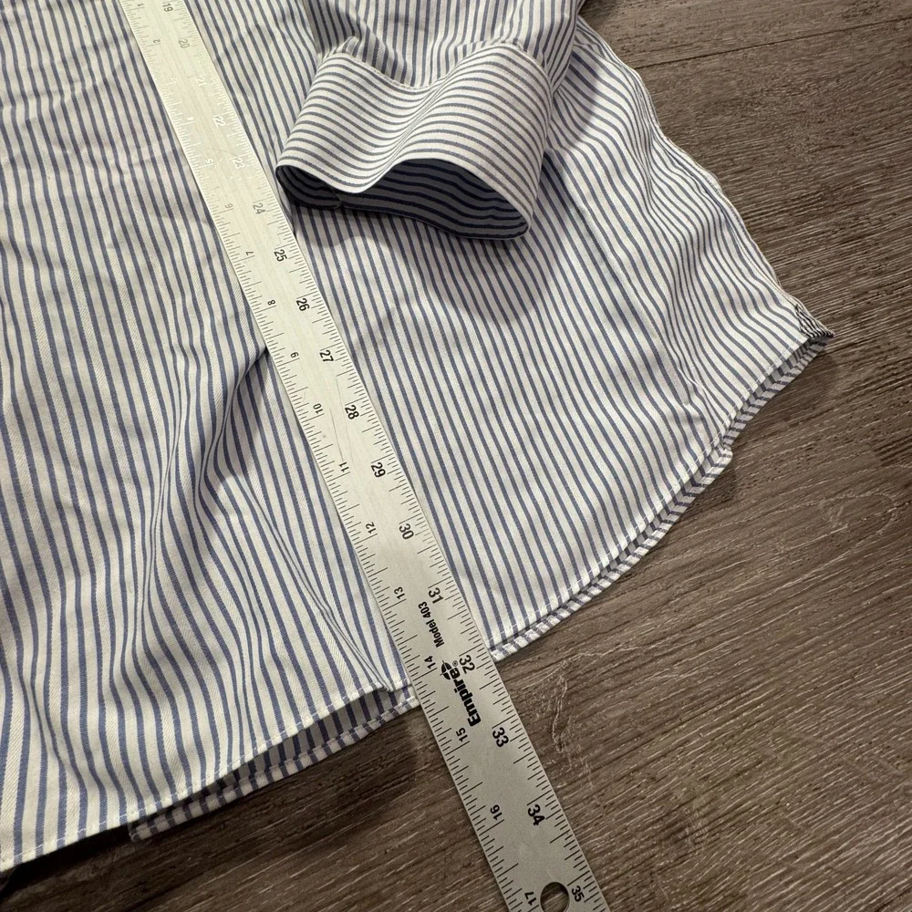 Banana Republic Shirt Men XL Blue Cotton Non-Iron Camden Fit Stripe Business New